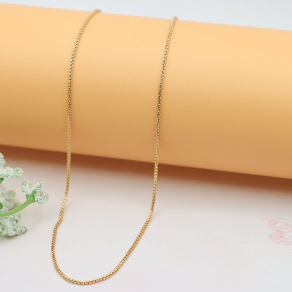 "Rose Gold Box Chain Necklace Sleek & Timeless Style, XPNL0133 - Picture 6 of 12